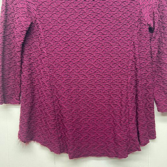 Anthropologie Postmark Burgundy Textured Top Size XS 3/4 Sleeve Flowy - Picture 4 of 11